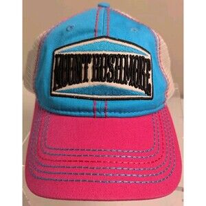 Mount Rushmore National Park Pink Blue White Mesh Back Baseball Hat Triangle New